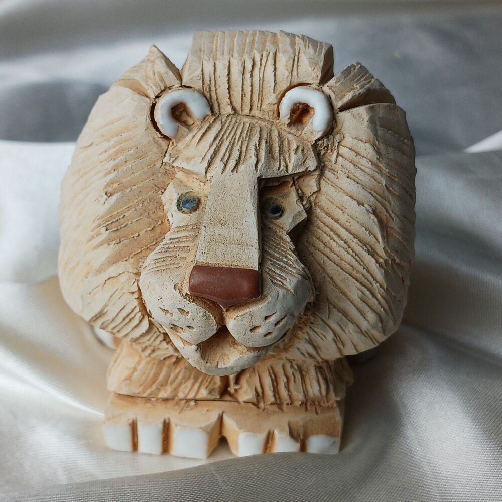 Vintage Artesania Rinconada Art Pottery Hand Crafted Clay Figurine-LION